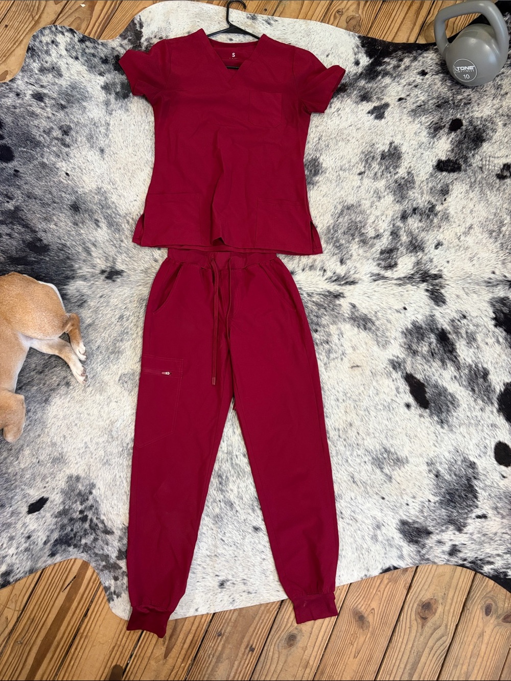 Women's Burgundy Scrub Jogger Pants - Unbranded